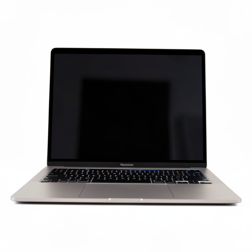 Laptop ultrabook premium pe fond alb cu ecran IPS 14 inch, tastatură iluminată și design metalic subțire, văzut din față la 45 de grade