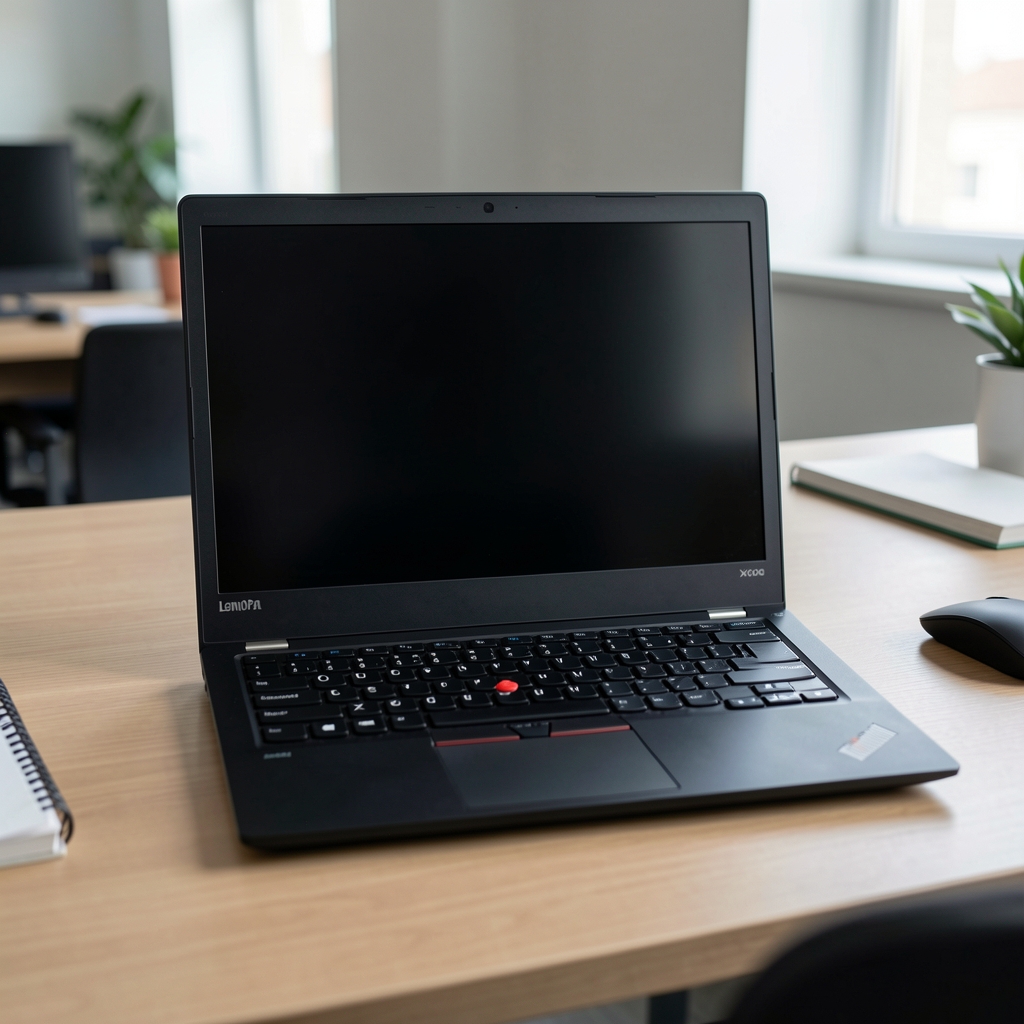 Lenovo ThinkPad X1 Carbon Gen 11 laptop business ultralight negru mat cu logo roșu ThinkPad, ecran 14 inch, tastatură ergonomică, portabil pe birou de lucru